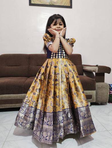 KIDS GOWN kanjivaram silk Wholesale kids designer clothing Mumbai